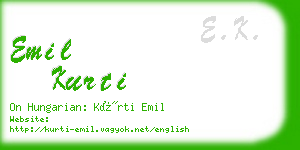 emil kurti business card
