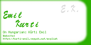 emil kurti business card